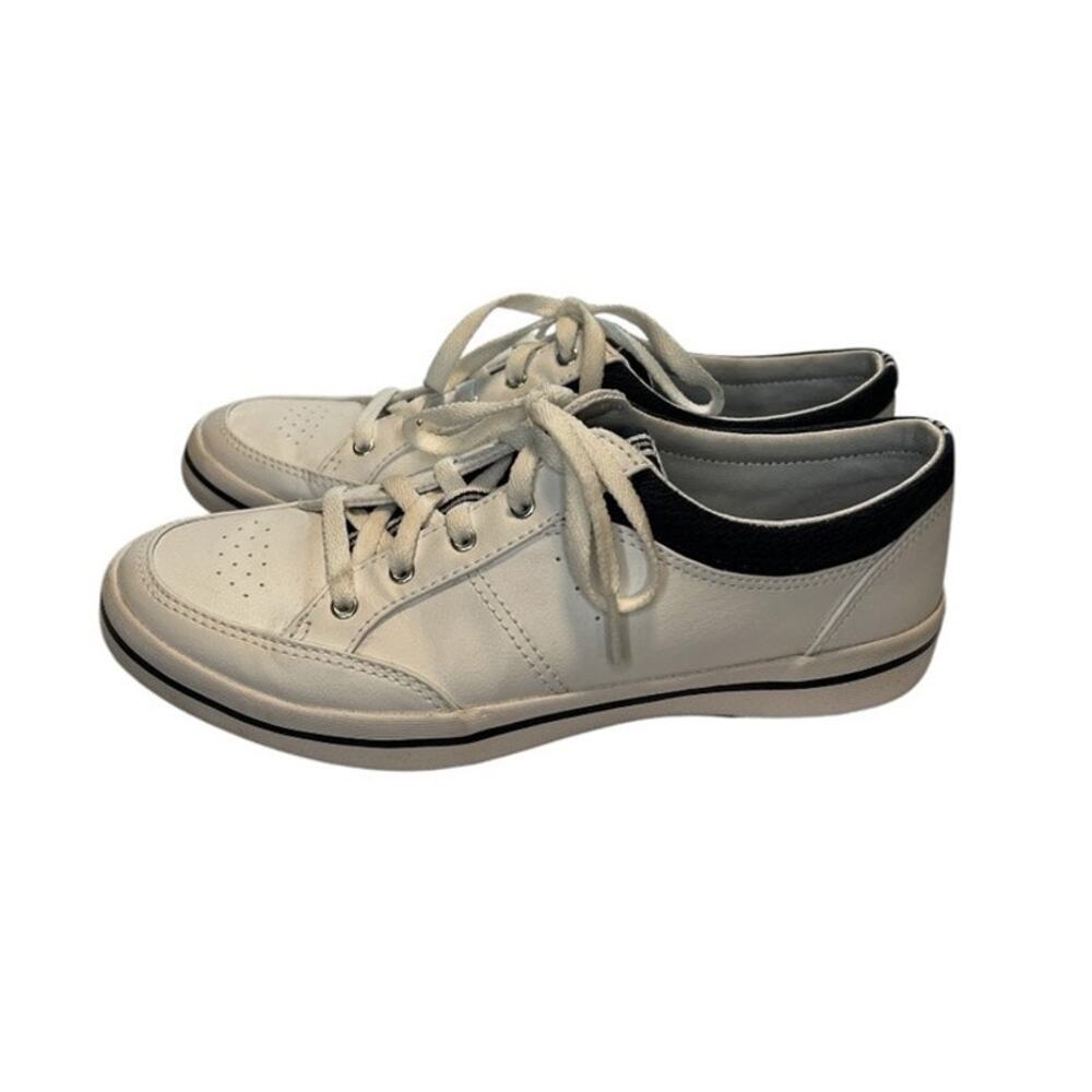 Keds, Rebel lace up leather sneaker, White w/Navy trim, women’s size 8 - Picture 5 of 13